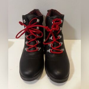 SPERRY Celeste Bliss Ankle Booties Black Leather Womens Shoes Wedge Heels Sz 9.5